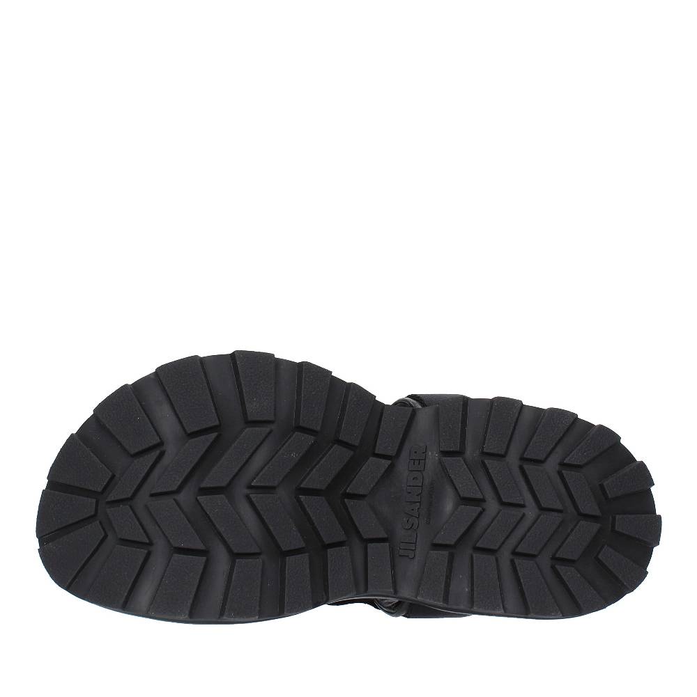 JIL SANDER Sandali Flat In Tessuto E Pelle