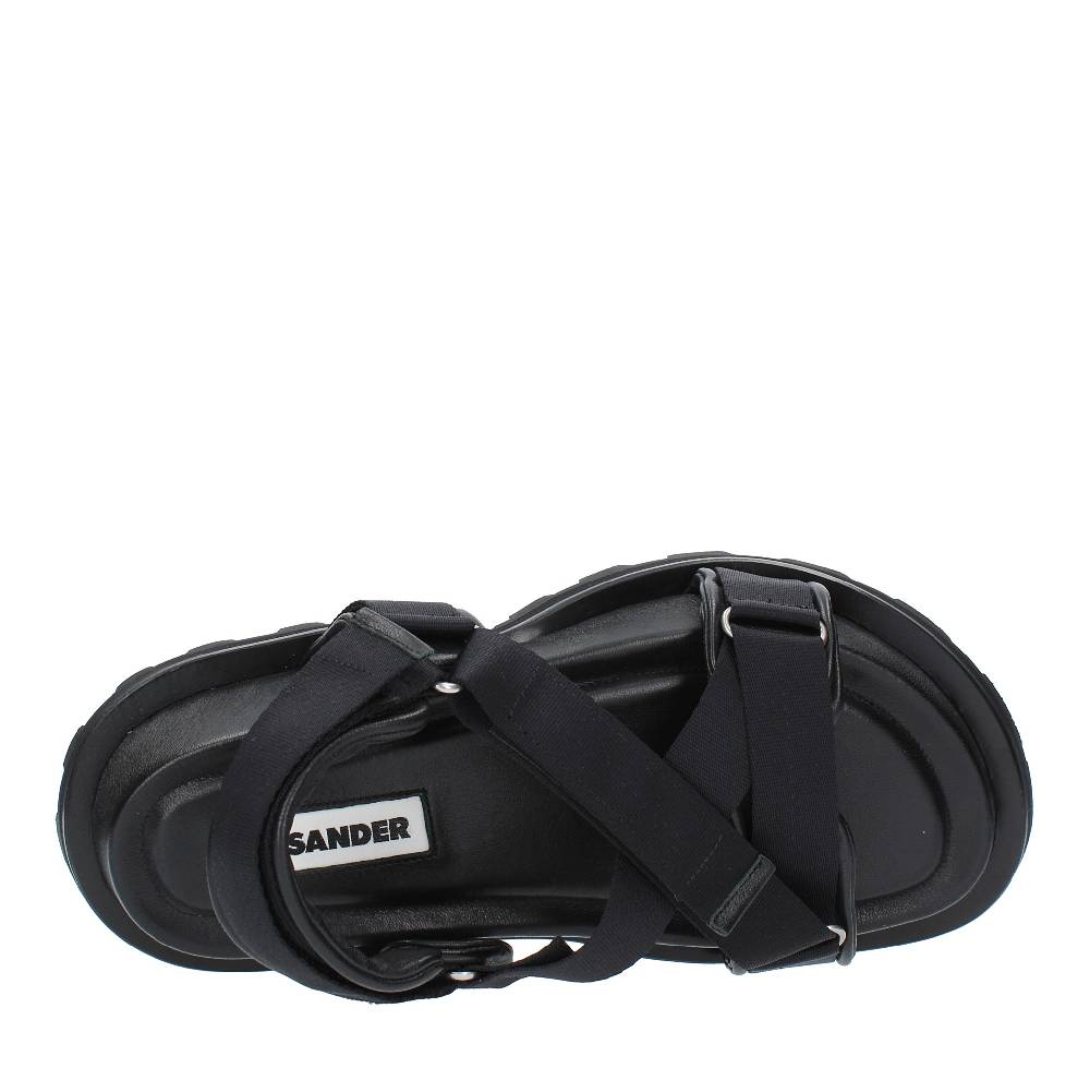 JIL SANDER Sandali Flat In Tessuto E Pelle