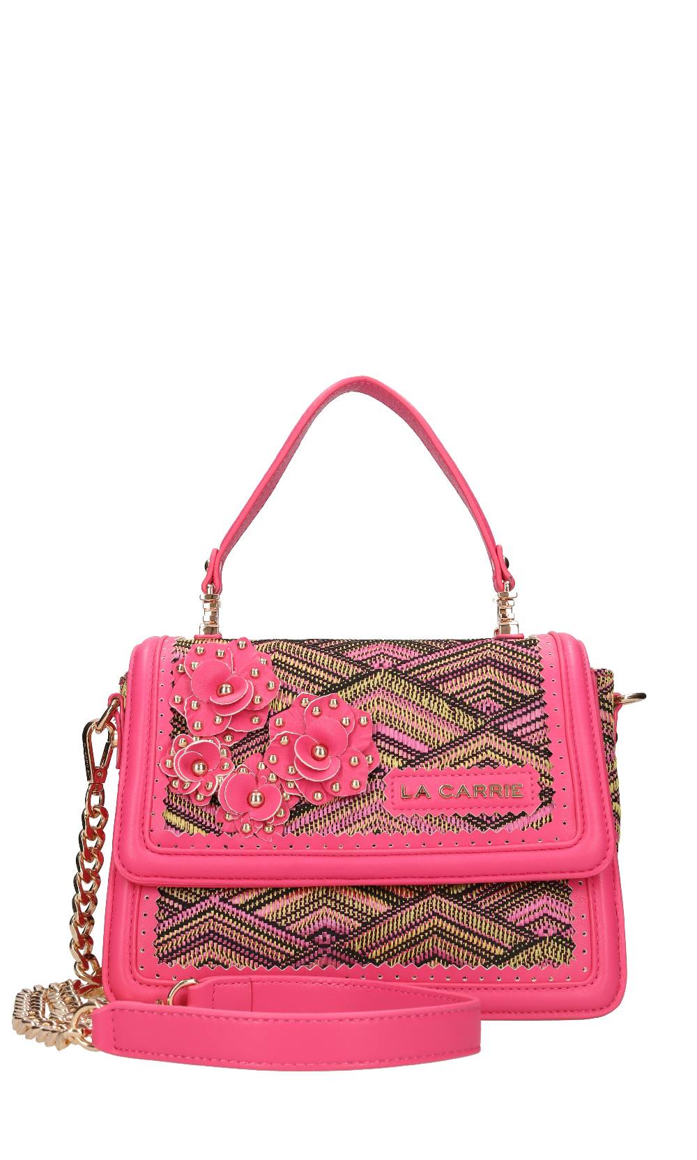 LA CARRIE Borsa in ecopelle e rafia