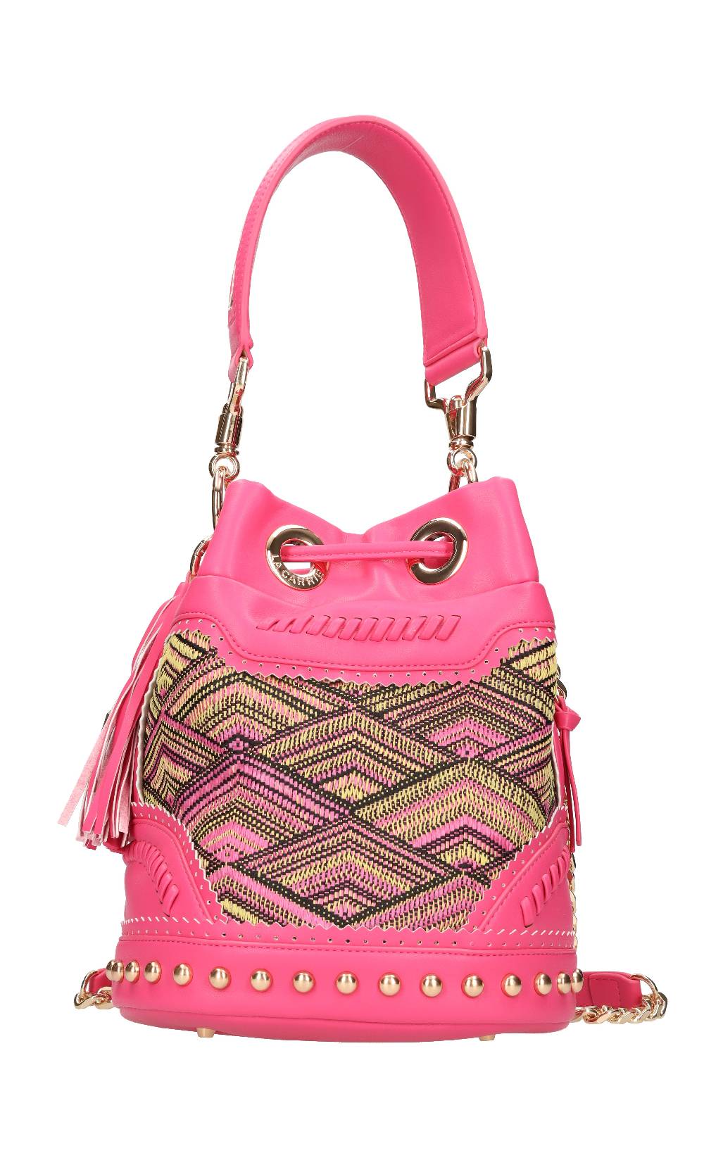 LA CARRIE Borsa In Rafia Ed Ecopelle