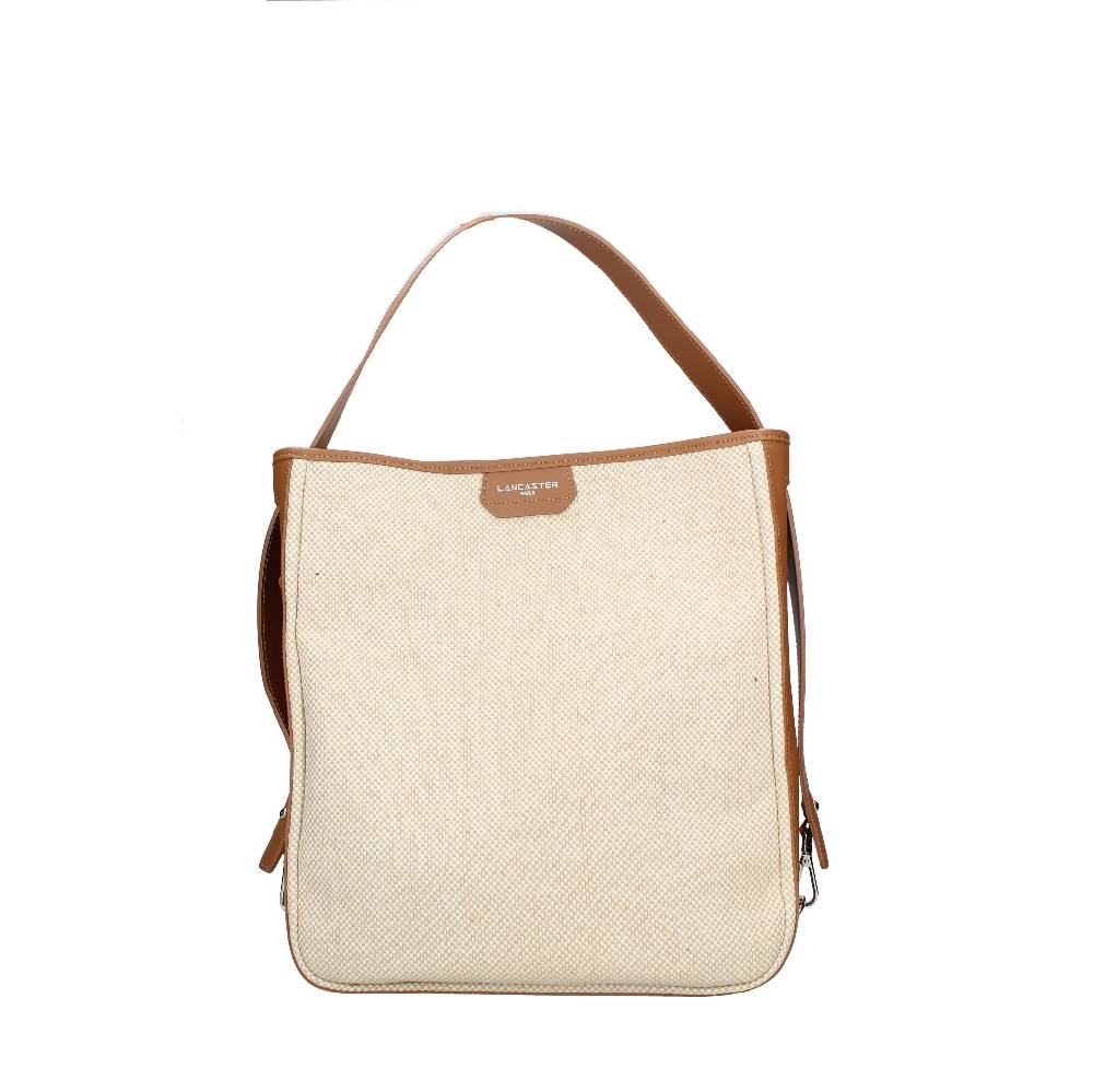 LANCASTER Shopper in tessuto e pelle