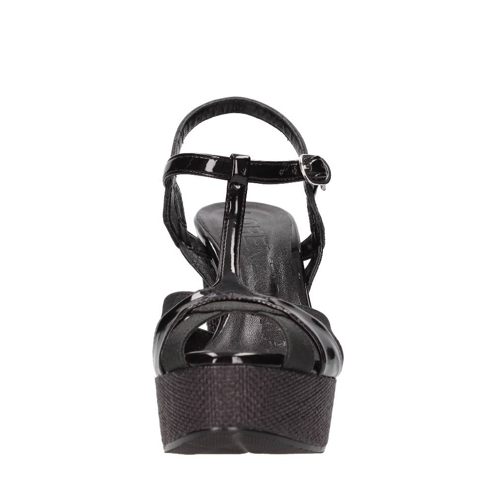 LORENZO MARI Sandali In Vernice E Tessuto