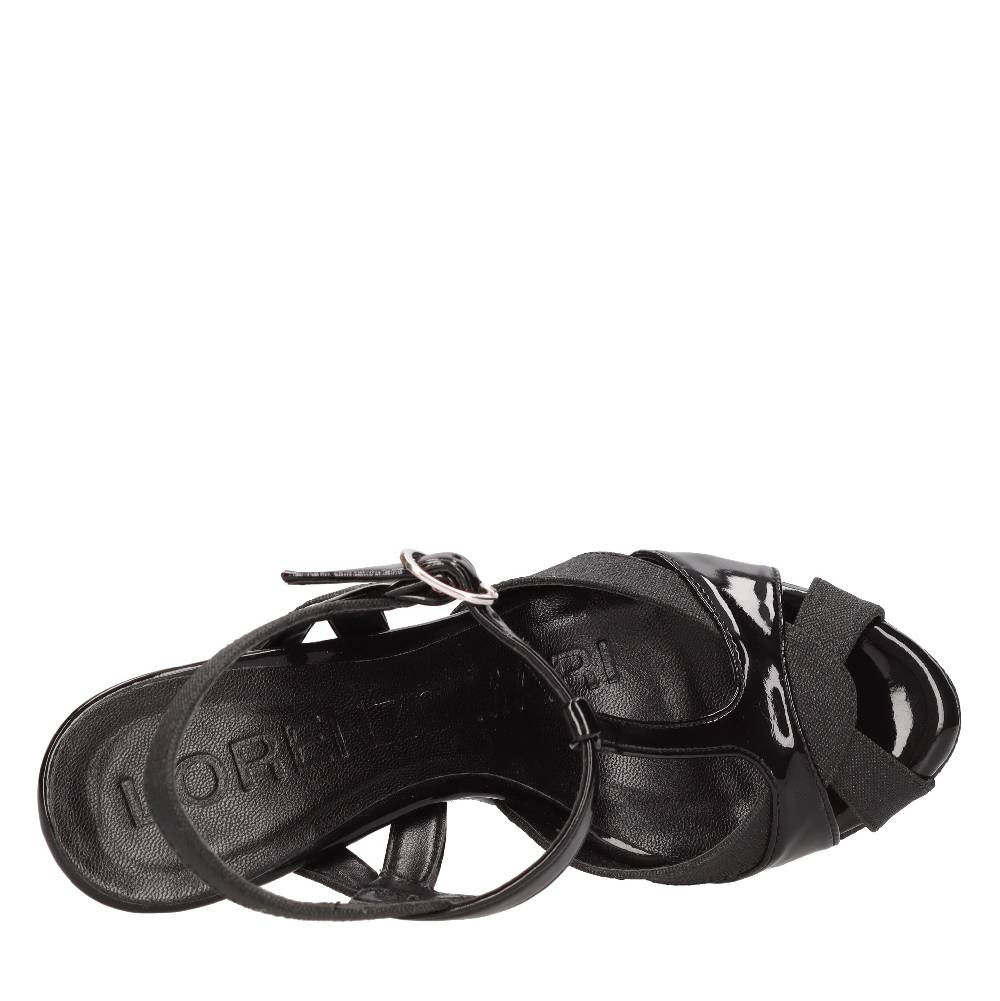 LORENZO MARI Sandali In Vernice E Tessuto