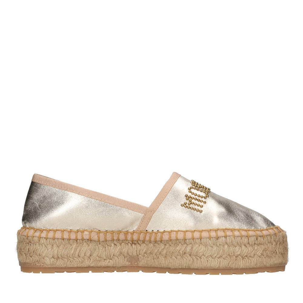 LOVE MOSCHINO Espadrillas In Pelle E Rafia