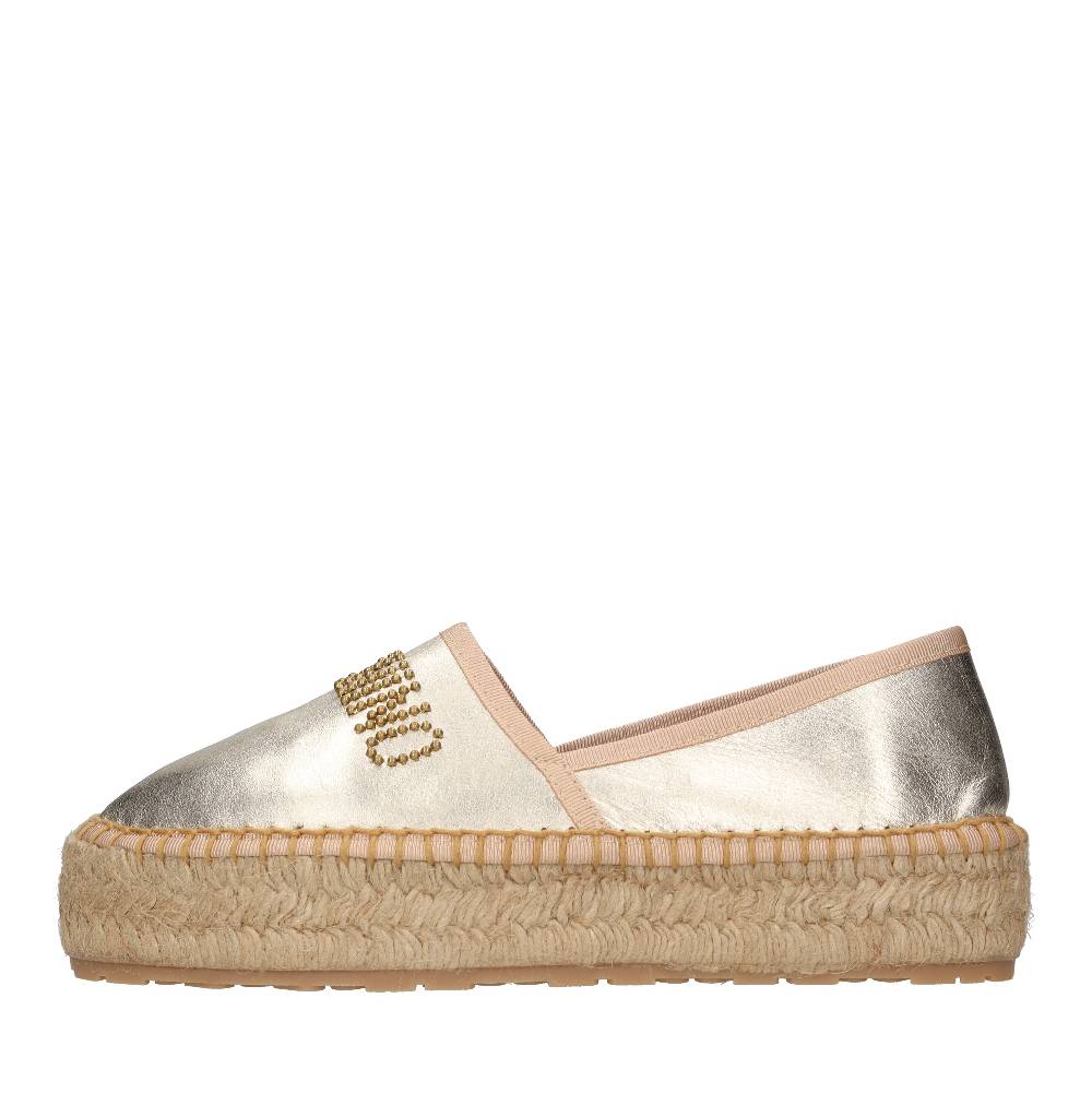 LOVE MOSCHINO Espadrillas in pelle e rafia