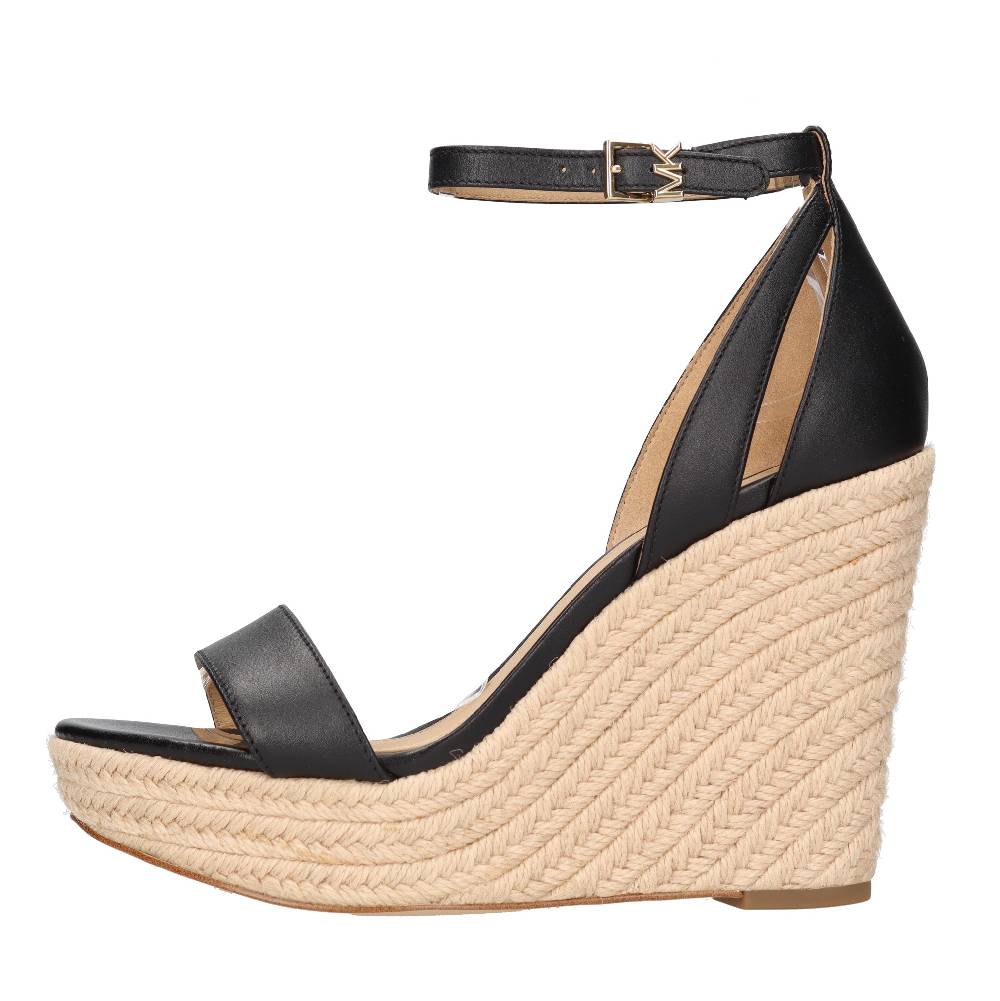 MICHAEL KORS Sandali con zeppa in pelle
