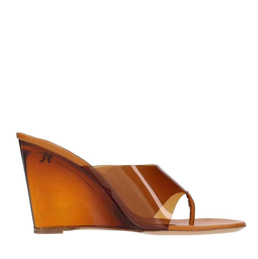 SIMON MILLER Mules Infradito Con Zeppa In Pvc E Ecopelle