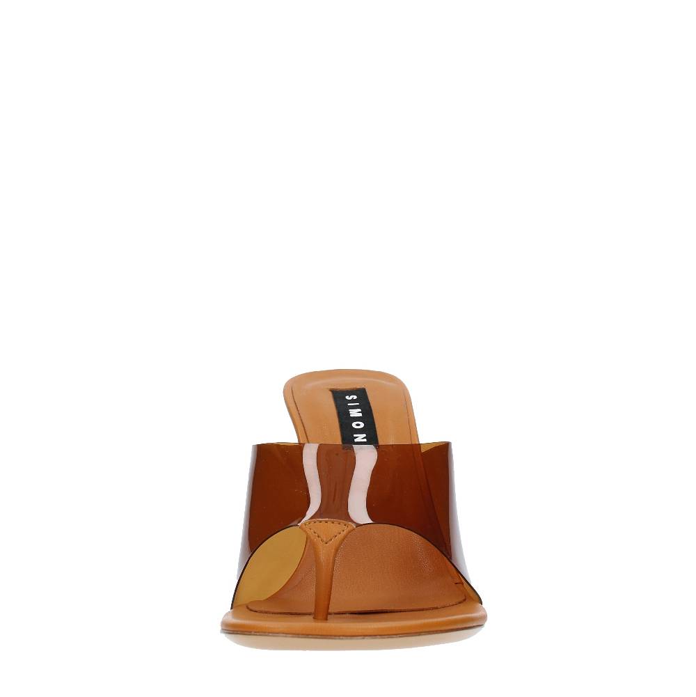 SIMON MILLER Mules Infradito Con Zeppa In Pvc E Ecopelle