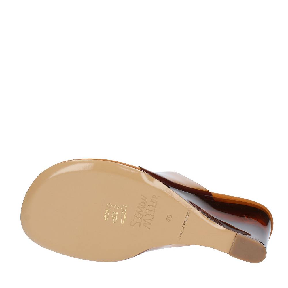 SIMON MILLER Mules Infradito Con Zeppa In Pvc E Ecopelle