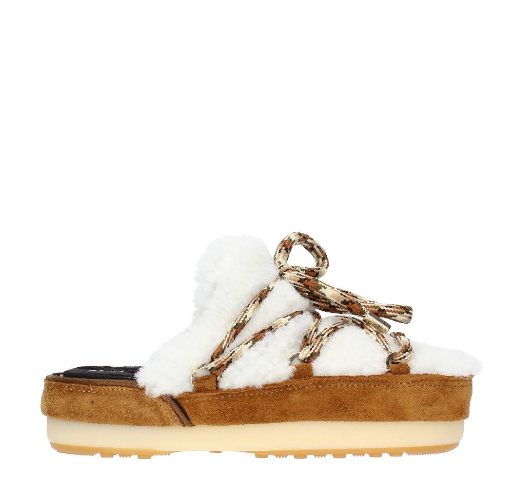 MOON BOOT Mules Modello 14601100 In Camoscio E Pelliccia