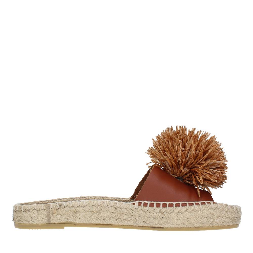 PALOMA BARCELO Mules Modello FUJI In Pelle E Rafia