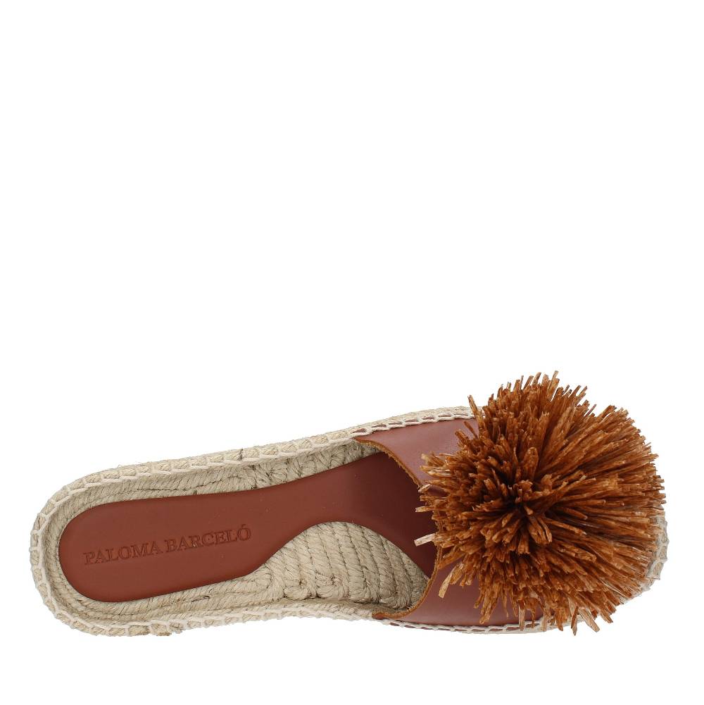 PALOMA BARCELO Mules Modello FUJI In Pelle E Rafia