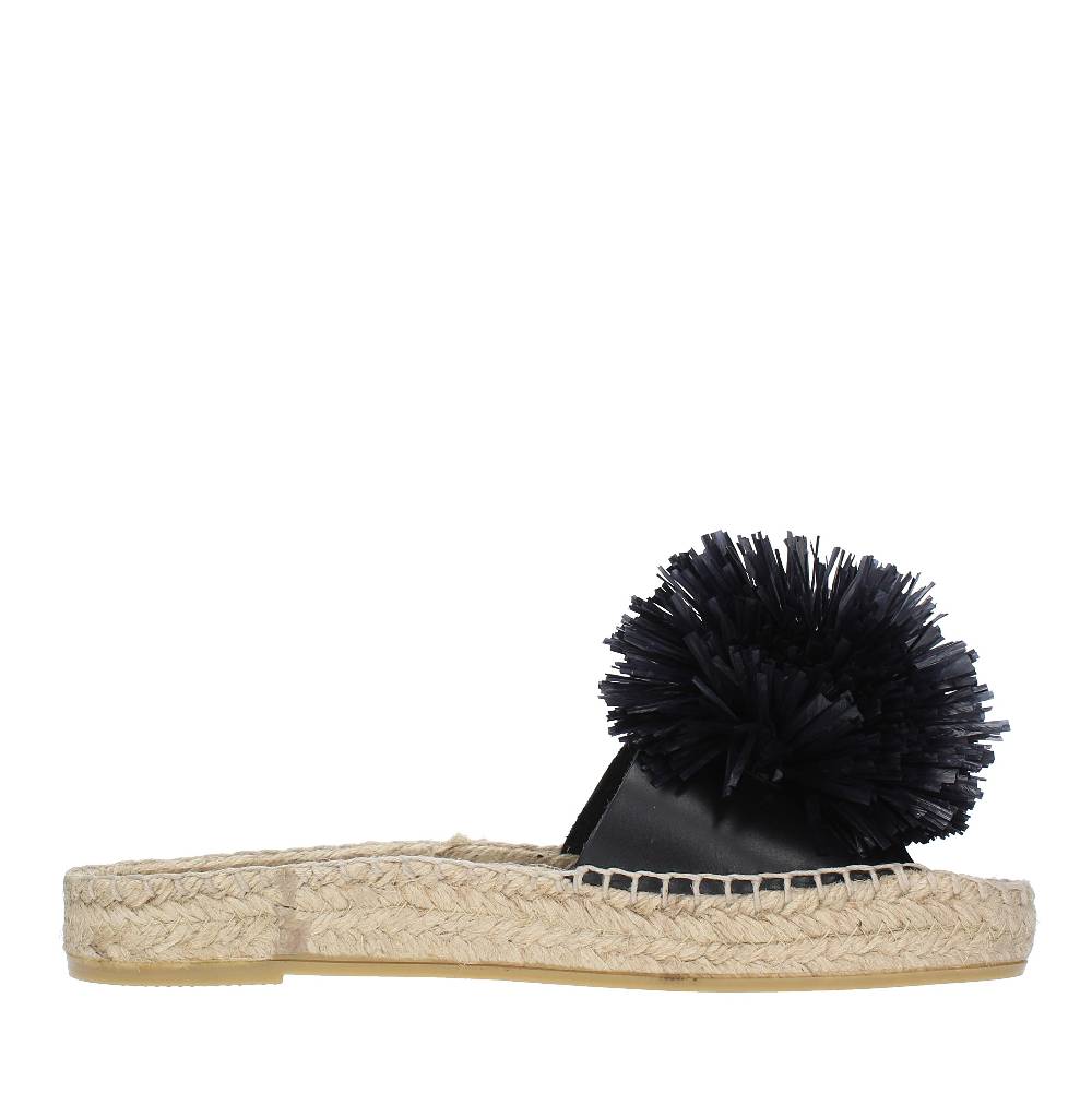 PALOMA BARCELO Mules Modello FUJI In Pelle E Rafia