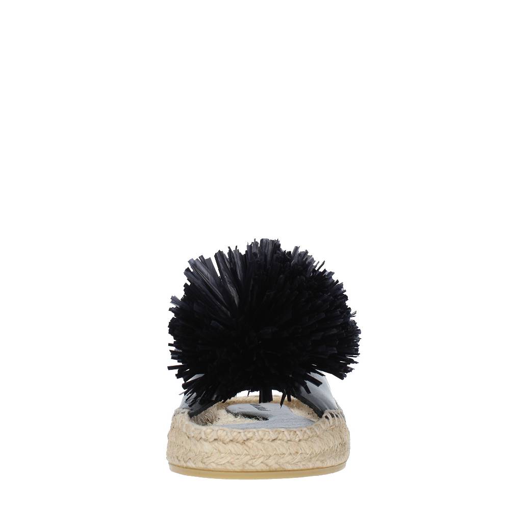 PALOMA BARCELO Mules Modello FUJI In Pelle E Rafia