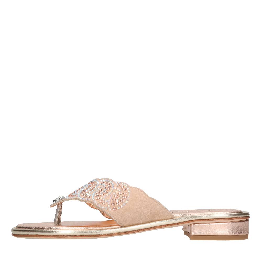 PASQUINI Mules in camoscio e strass