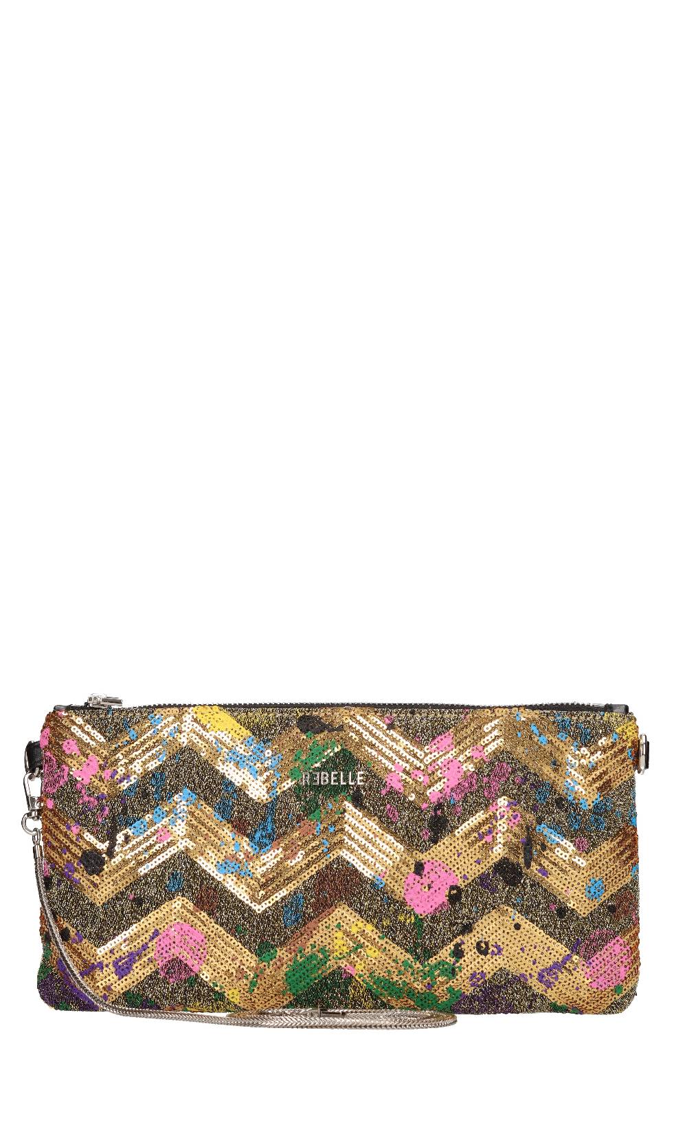 REBELLE Borsa in tessuto e paillettes