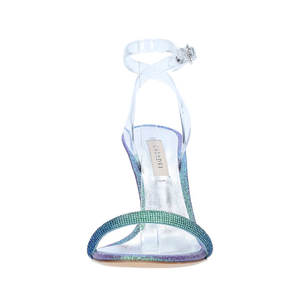 CASADEI Sandali Blade Hollywood PVC In Pelle E Micro Strass