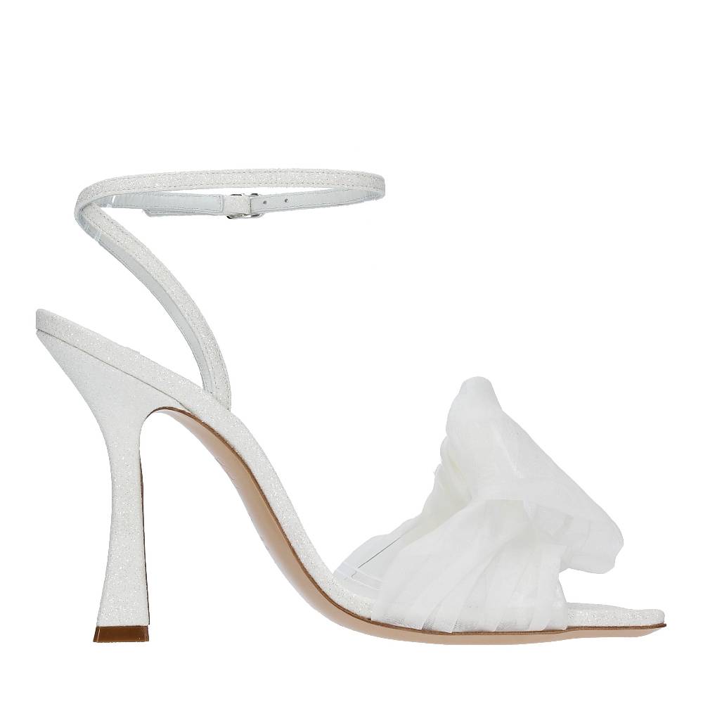 CASADEI Sandali CASADEI Modello GERALDINE HELEN In Tessuto Glitter Bianco + Milk