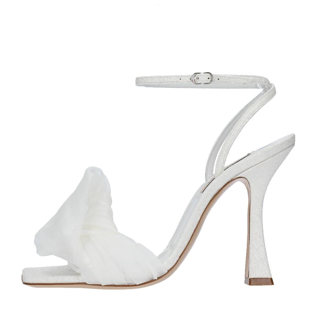 CASADEI Sandali CASADEI modello GERALDINE HELEN in tessuto glitter bianco + milk