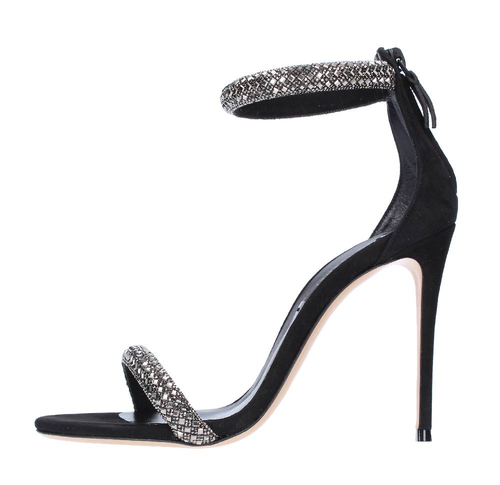 CASADEI Sandali CASEDEI SCARLET STRATOSPHERE in camoscio con decorazione di cristalli