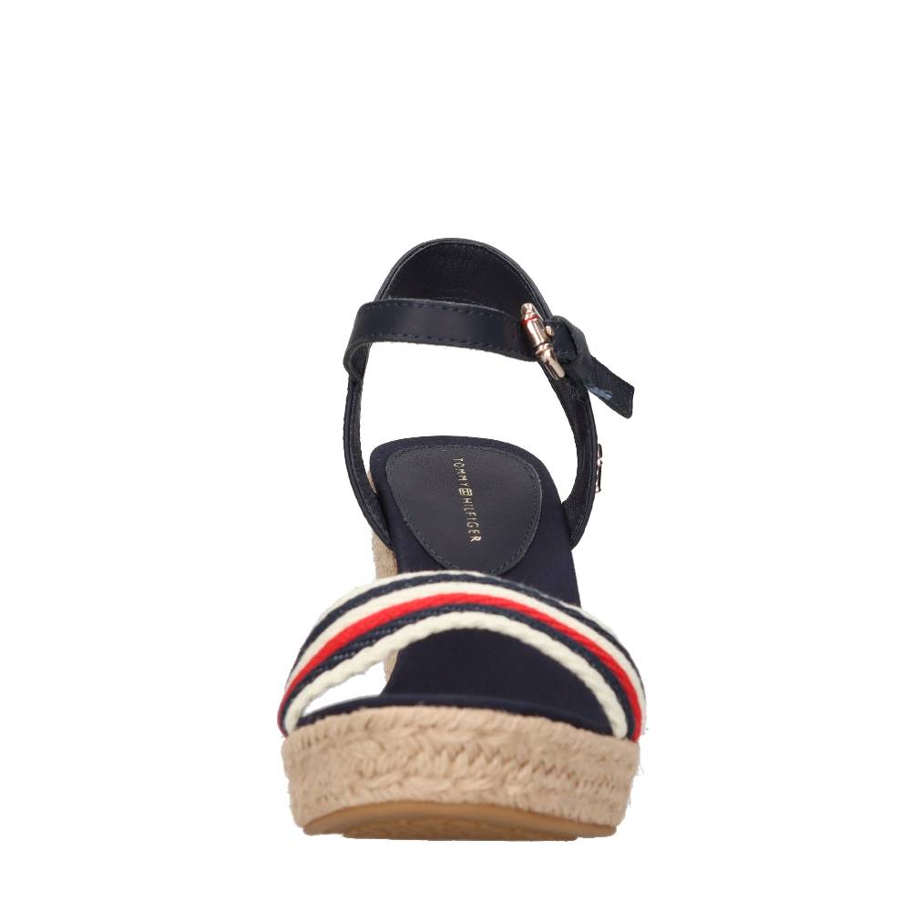 TOMMY HILFIGER Sandali Con Zeppa In Pelle E Tessuto