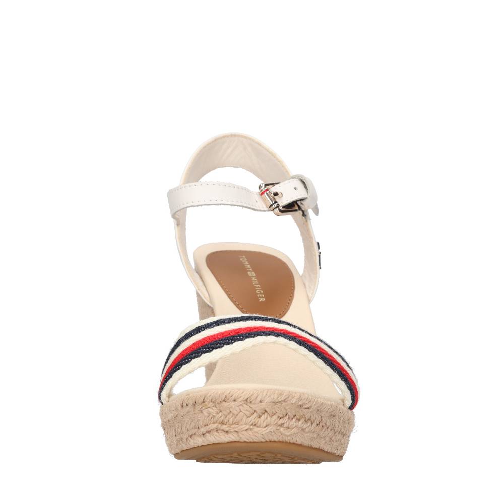 TOMMY HILFIGER Sandali Con Zeppa In Pelle E Tessuto