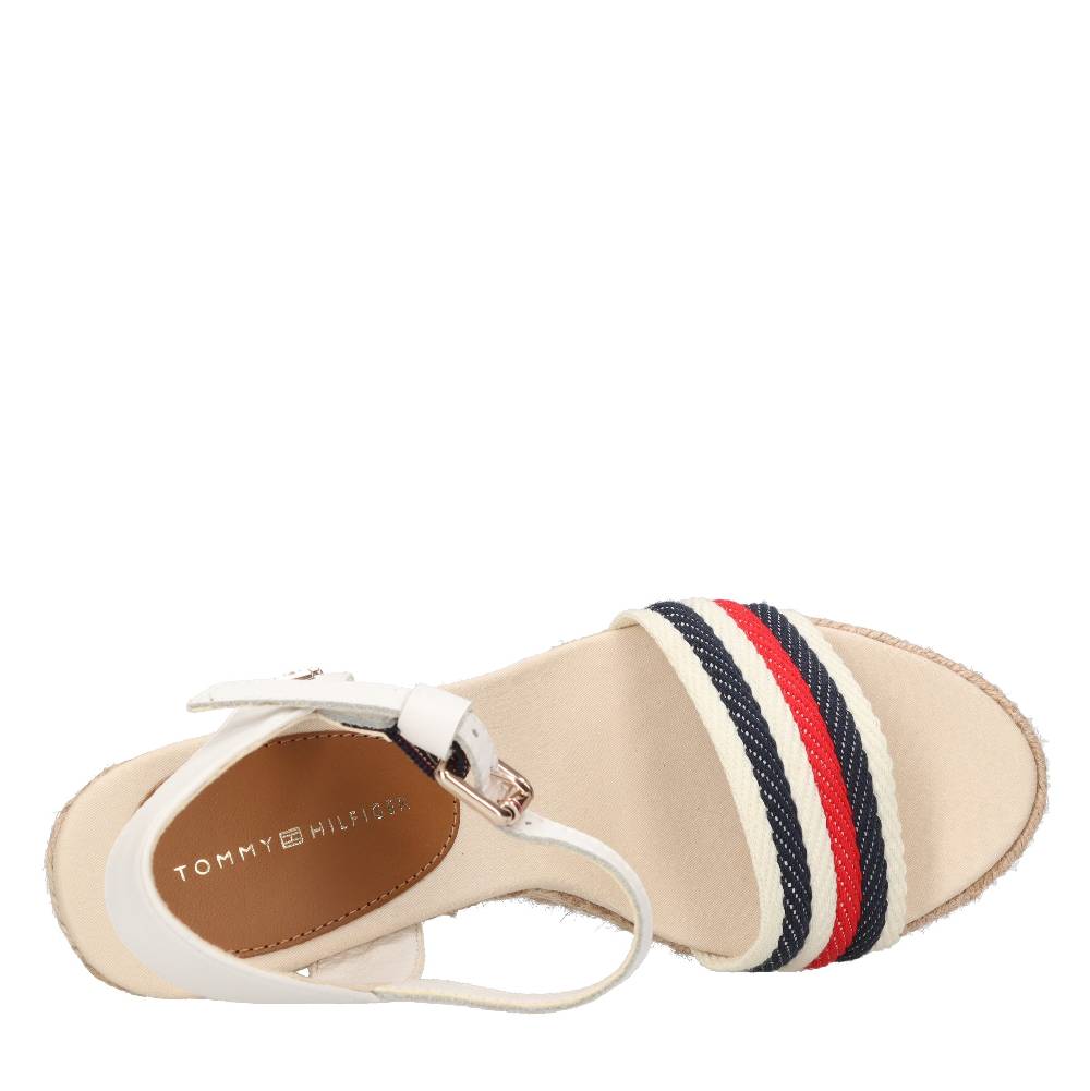 TOMMY HILFIGER Sandali Con Zeppa In Pelle E Tessuto