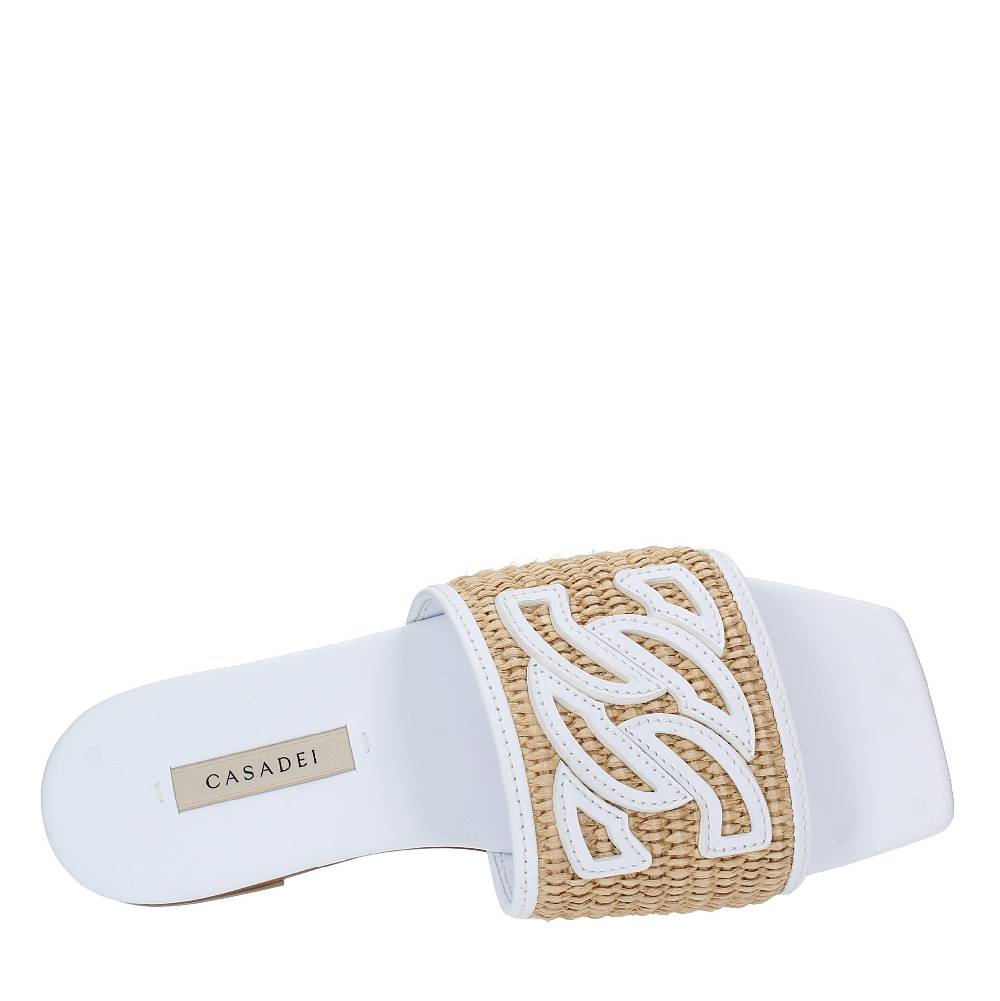 CASADEI Sandali Flat CASADEI Modello PORTOFINO In Pelle E Raffia