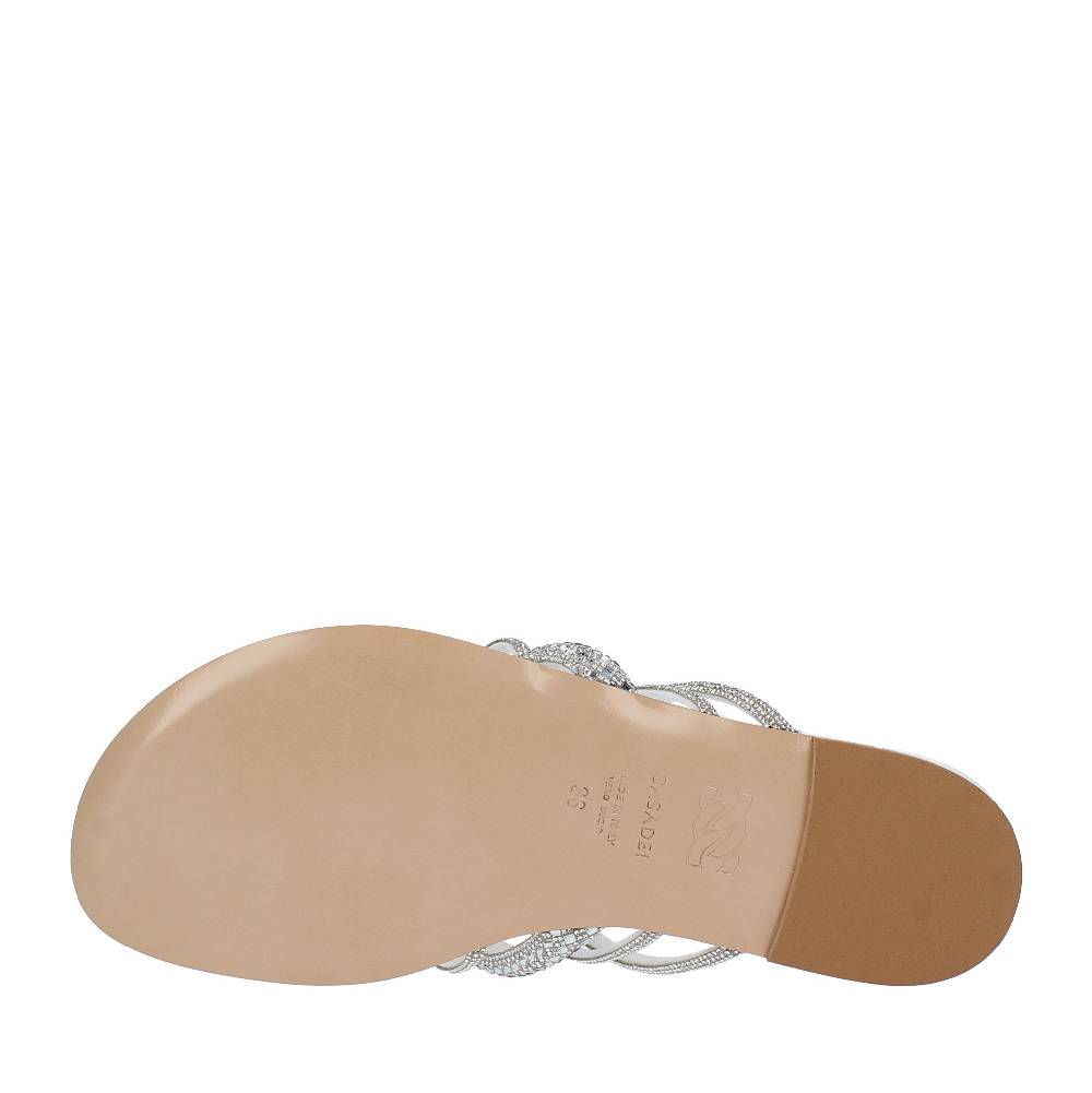 CASADEI Sandali Flat Infradito CASADEI Modello STRATOSPHERE Tessuto Strass E Pelle