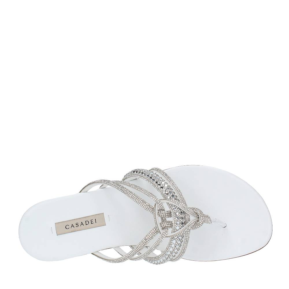 CASADEI Sandali Flat Infradito CASADEI Modello STRATOSPHERE Tessuto Strass E Pelle