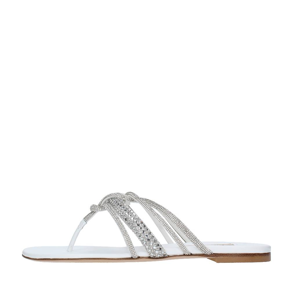 CASADEI Sandali Flat infradito CASADEI modello STRATOSPHERE tessuto strass e pelle