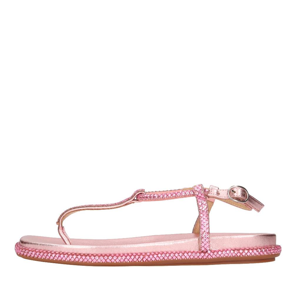 ALMA EN PENA Sandali flat infradito in pelle e strass