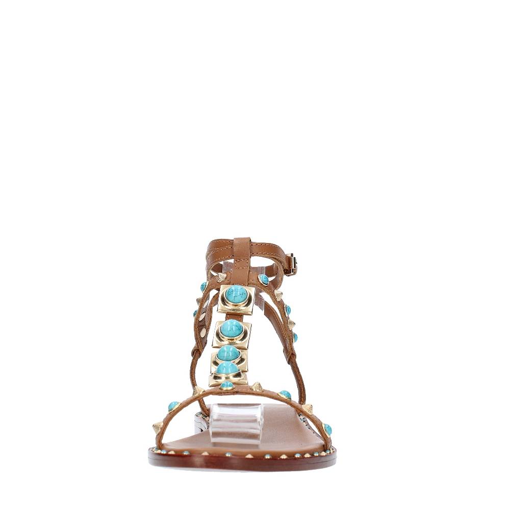 ASH Sandali Flat Modello PARTY02 In Pelle E Borchie