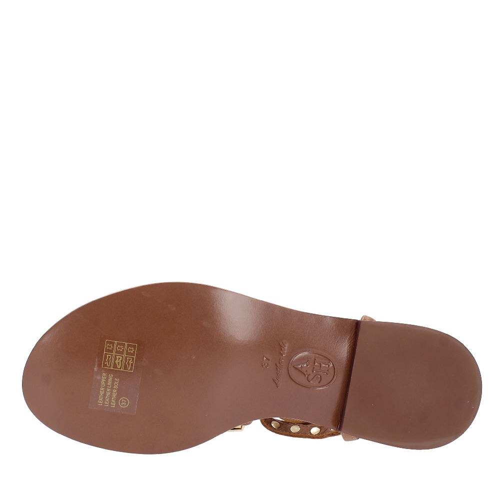 ASH Sandali Flat Modello PARTY02 In Pelle E Borchie