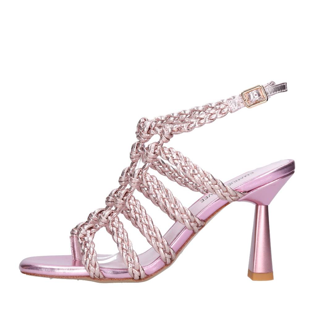 EMANUELLE VEE Sandali infradito in pelle ed ecopelle