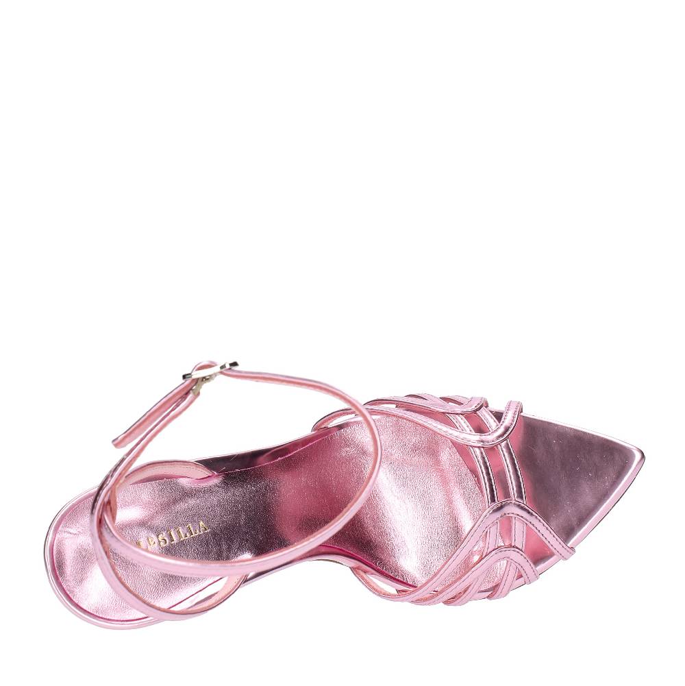LE SILLA Sandali Modello BELLA In Pelle Con Effetto Metallizzato