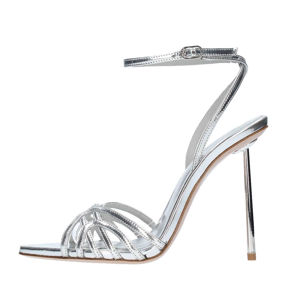 LE SILLA Sandali modello BELLA in pelle con effetto metallizzato