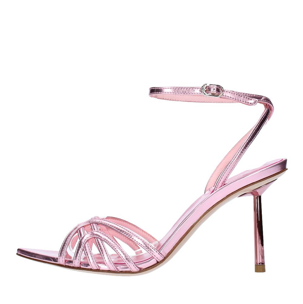 LE SILLA Sandali modello BELLA in pelle con effetto metallizzato