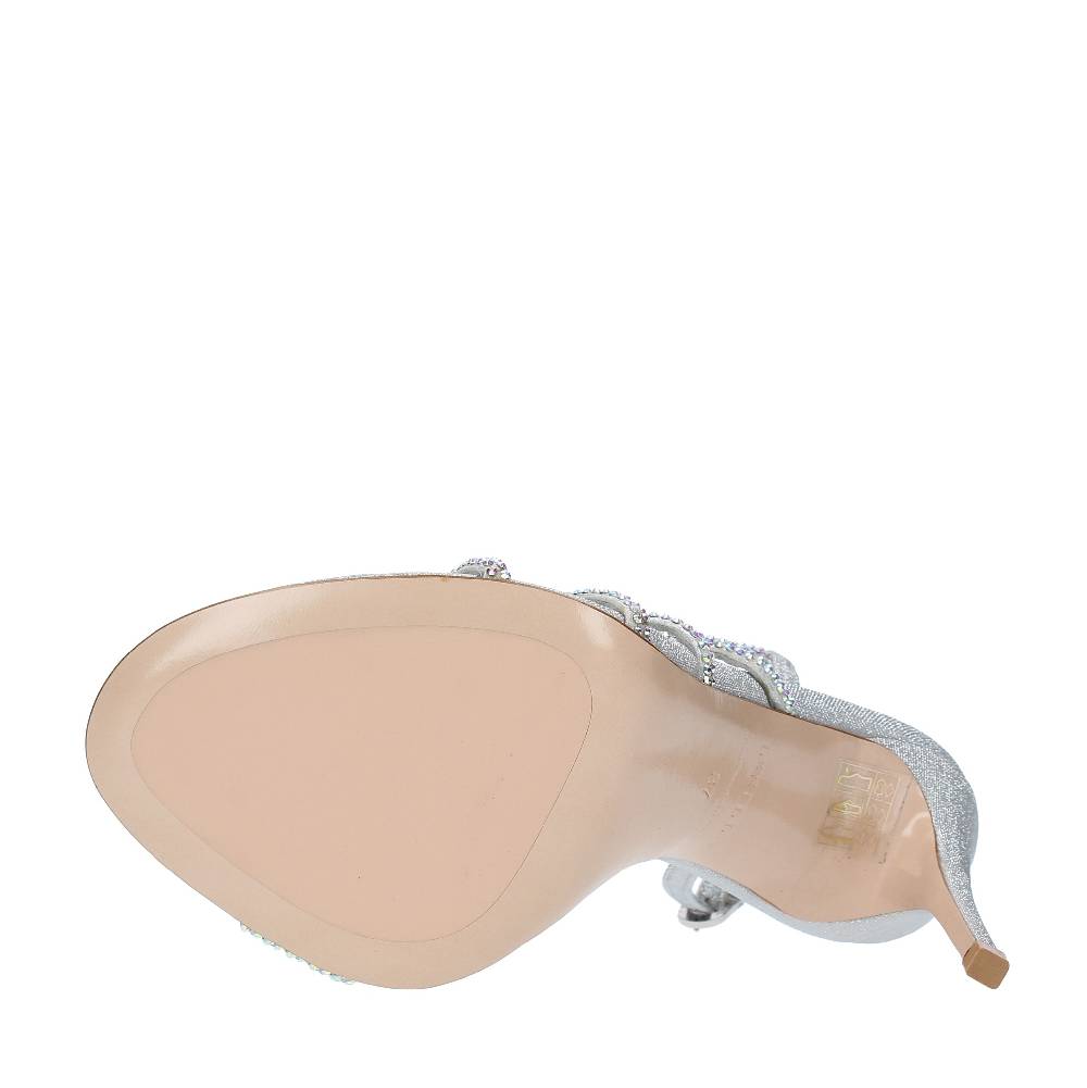 LE SILLA Sandali Modello SCARLET In Tessuto Glitterato E Cristalli