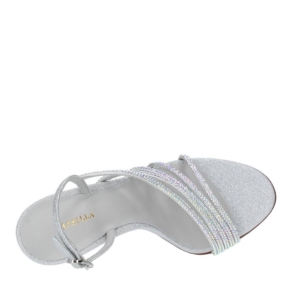 LE SILLA Sandali Modello SCARLET In Tessuto Glitterato E Cristalli