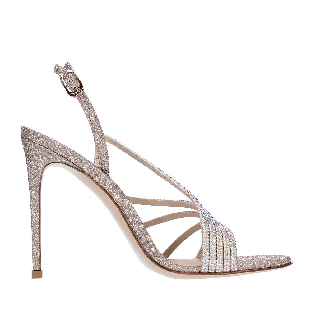 LE SILLA Sandali Modello SCARLET In Tessuto Glitterato E Cristalli
