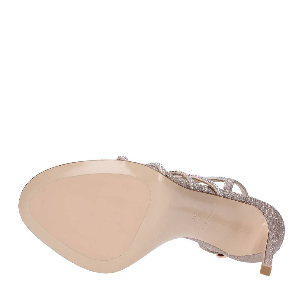 LE SILLA Sandali Modello SCARLET In Tessuto Glitterato E Cristalli