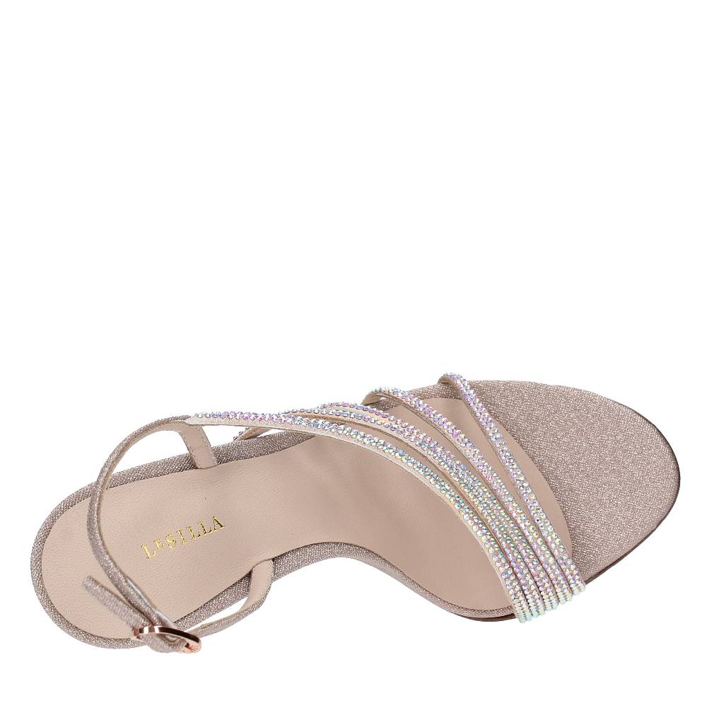 LE SILLA Sandali Modello SCARLET In Tessuto Glitterato E Cristalli