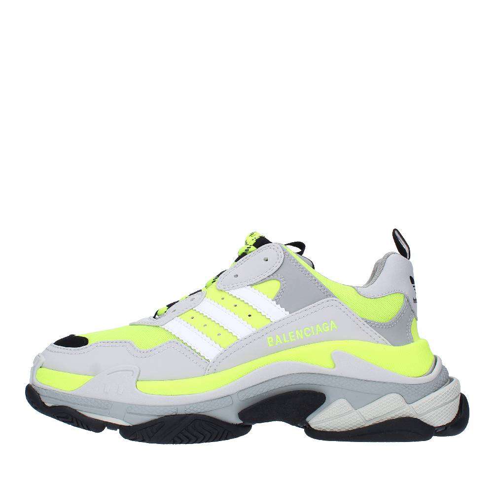 BALENCIAGA X ADIDAS Sneakers BALENCIAGA X ADIDAS TRIPLE S in doppia schiuma e mesh giallo neon, nero e grigio