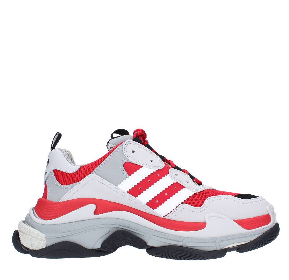 BALENCIAGA X ADIDAS Sneakers BALENCIAGA X ADIDAS TRIPLE S In Doppia Schiuma E Mesh Rosso, Nero E Grigio