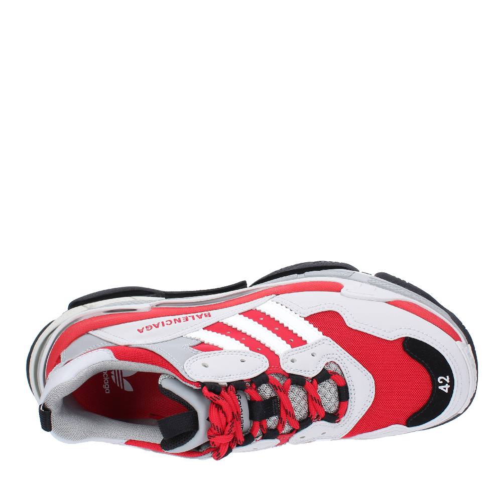 BALENCIAGA X ADIDAS Sneakers BALENCIAGA X ADIDAS TRIPLE S In Doppia Schiuma E Mesh Rosso, Nero E Grigio