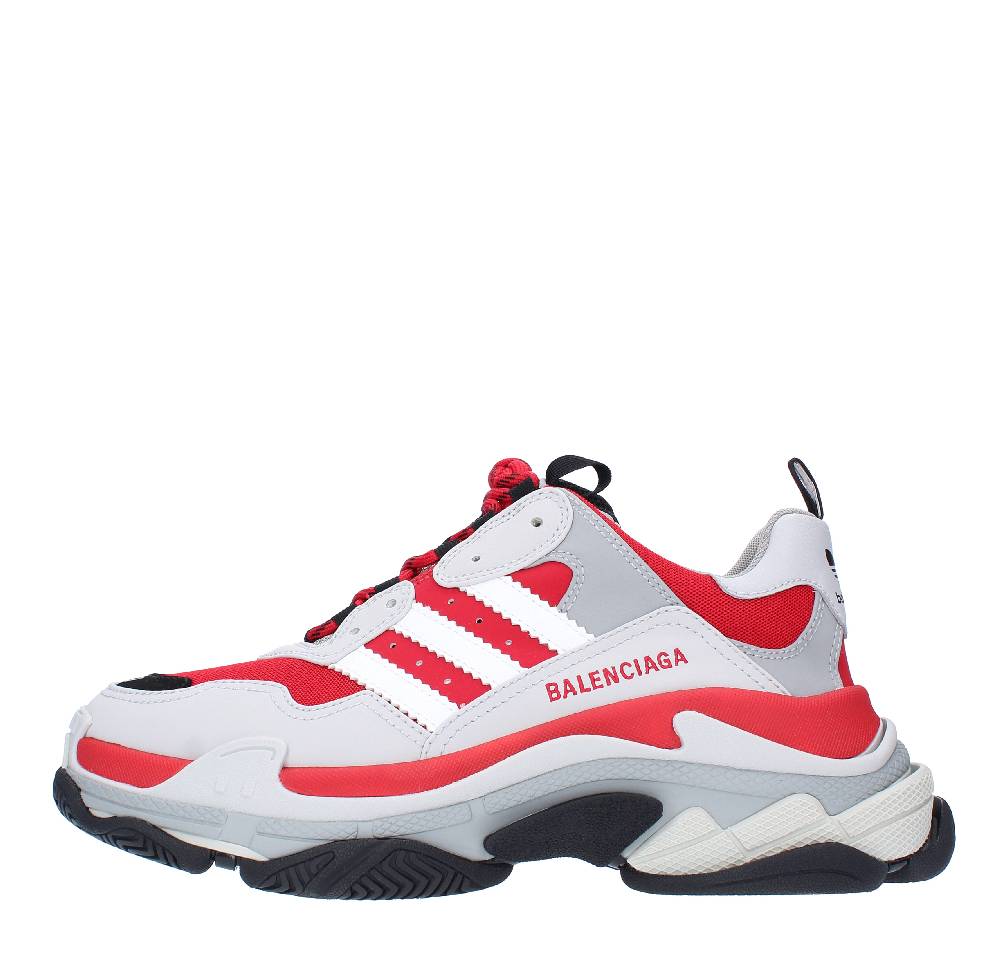 BALENCIAGA X ADIDAS Sneakers BALENCIAGA X ADIDAS TRIPLE S in doppia schiuma e mesh rosso, nero e grigio
