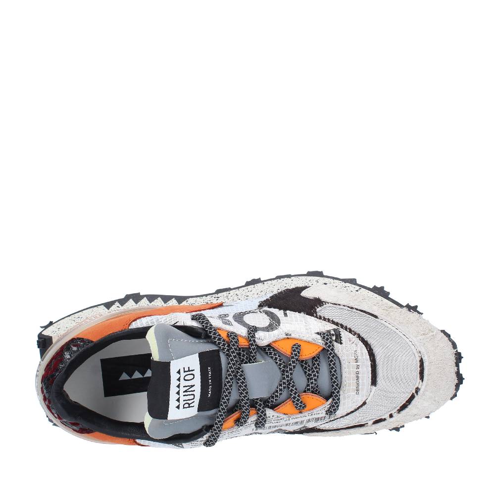 RUN OF Sneakers Modello 9377RO-1 RUN OF In Pelle Camoscio E Tessuto