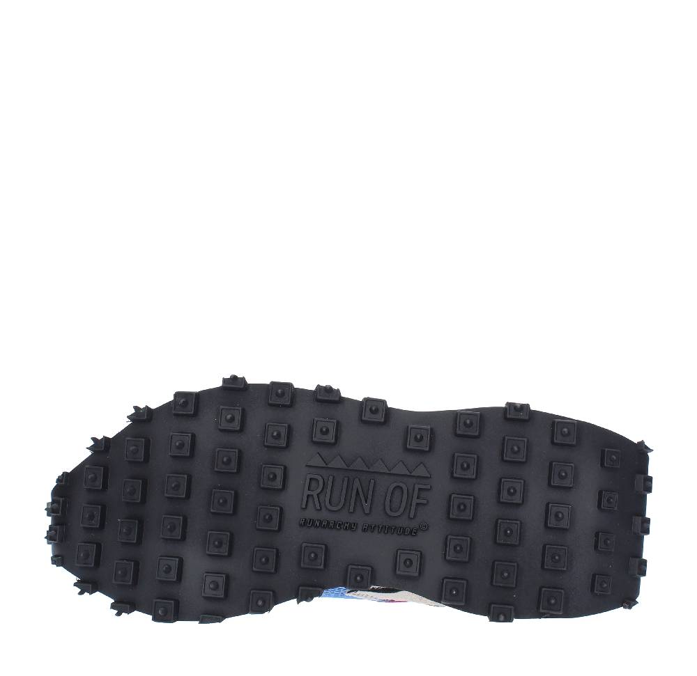 RUN OF Sneakers Modello PUNK ZEBRA RUN OF In Camoscio Pelle E Tessuto