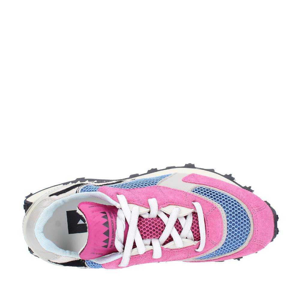 RUN OF Sneakers Modello PUNK ZEBRA RUN OF In Camoscio Pelle E Tessuto